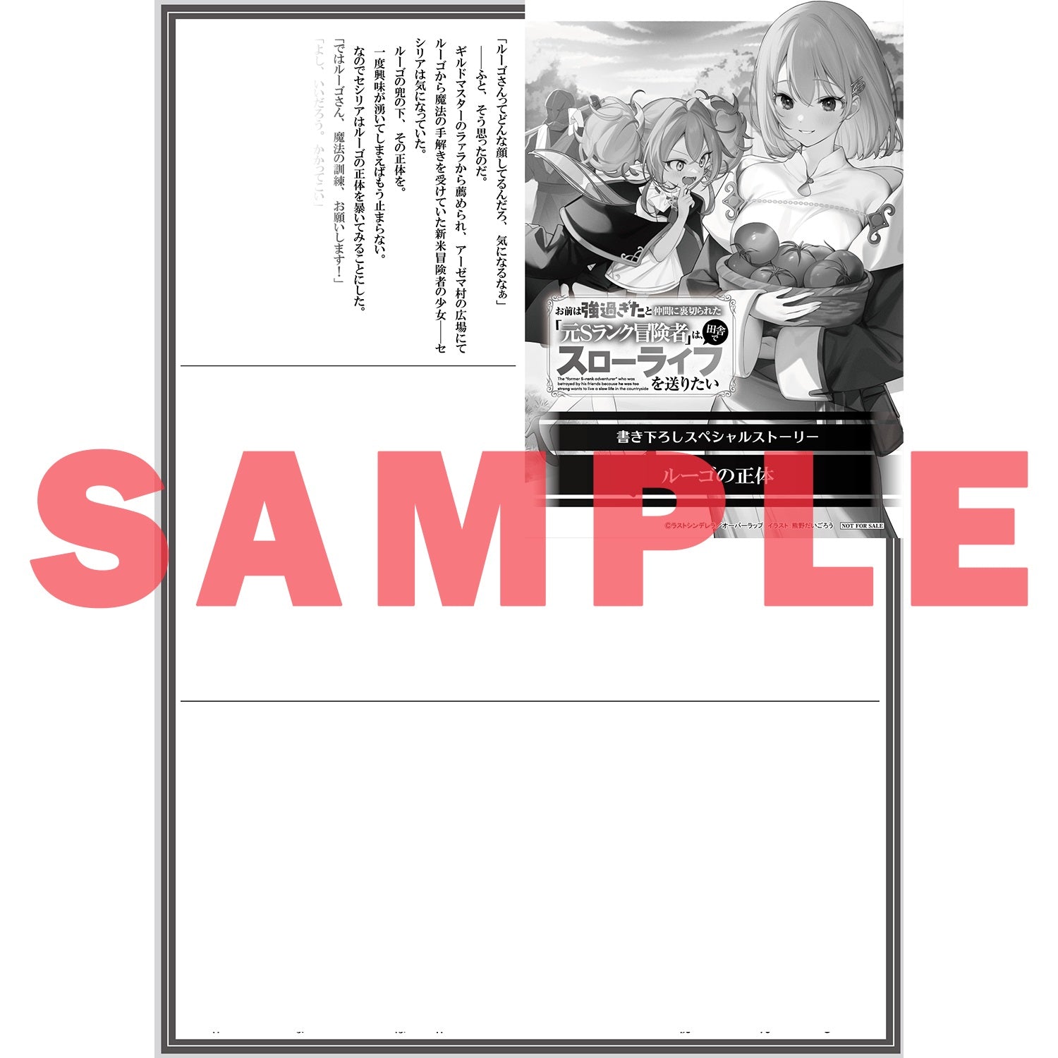 【STORE限定特典付き】オーバーラップノベルス「お前は強過ぎたと仲間に裏切られた「元Sランク冒険者」は、田舎でスローライフを送りたい 1」 | オーバーラップストア